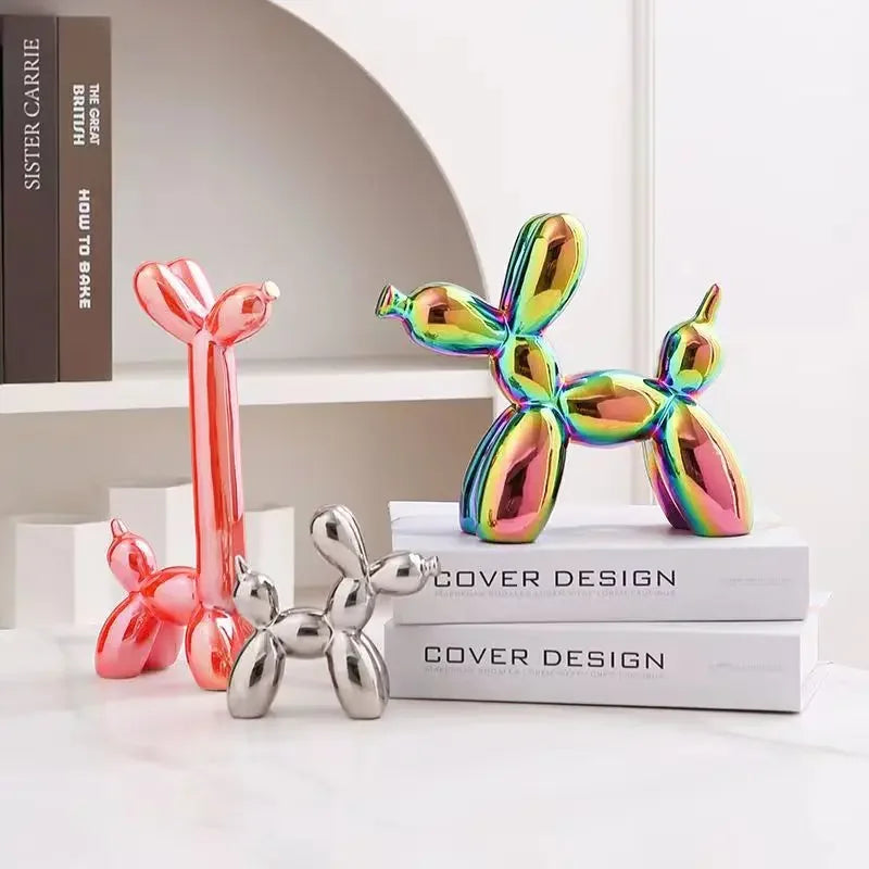 Creative Long Neck Balloon Dog Abstract Ceramic Ornaments Sculpture Study Room Statue Home Office Accessories Decoration Gift acacuss