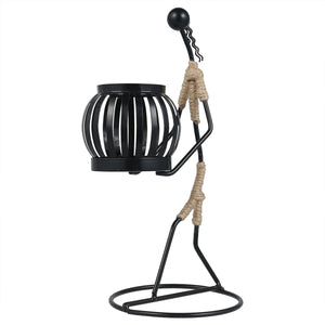 Creative Metal Candle Holder Iron Candlestick Abstract Character Sculpture Holders Music Bar Decorative Ornaments Home Decor acacuss