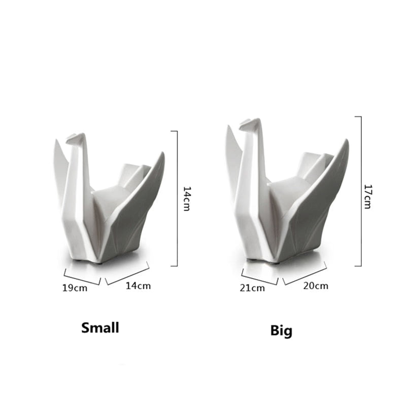 Creative Modern Bird Statue Abstract Ceramic Origami Animal Sculpture Office Living Room Desktop Decorations Home Decor Figurine acacuss