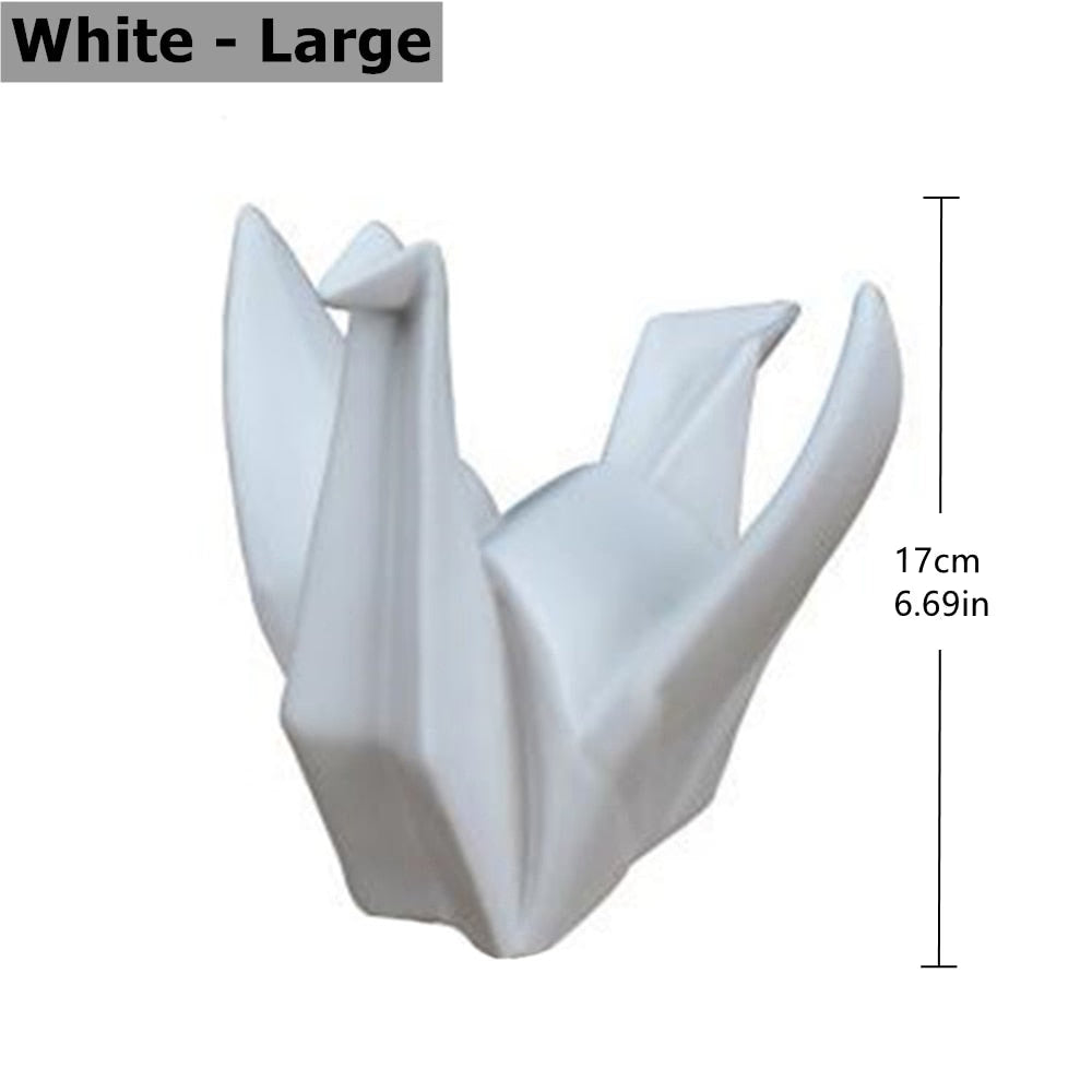 Creative Modern Bird Statue Abstract Ceramic Origami Animal Sculpture Office Living Room Desktop Decorations Home Decor Figurine acacuss