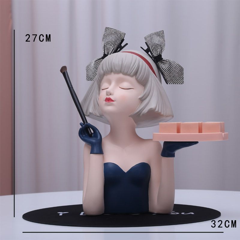 Creative Modern Girl Resin Ornaments Healing Department Porch Sculpture Decoration Home Bedroom Dressing Table Figurines Crafts acacuss