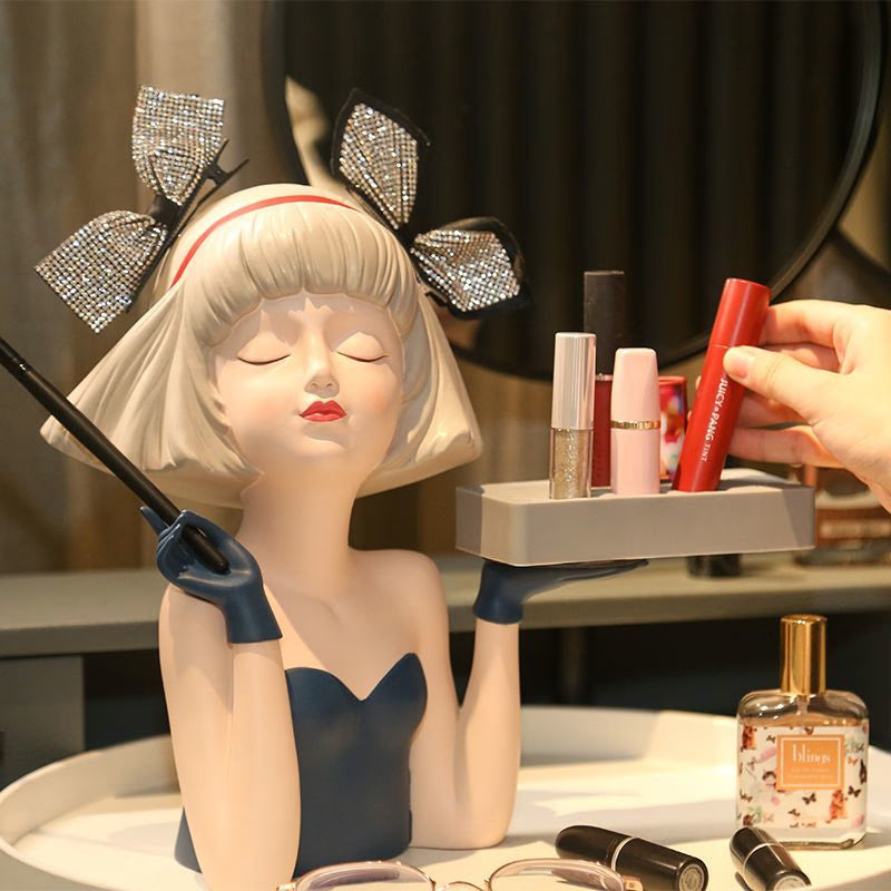 Creative Modern Girl Resin Ornaments Healing Department Porch Sculpture Decoration Home Bedroom Dressing Table Figurines Crafts acacuss