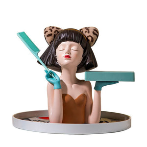 Creative Modern Girl Resin Ornaments Healing Department Porch Sculpture Decoration Home Bedroom Dressing Table Figurines Crafts acacuss