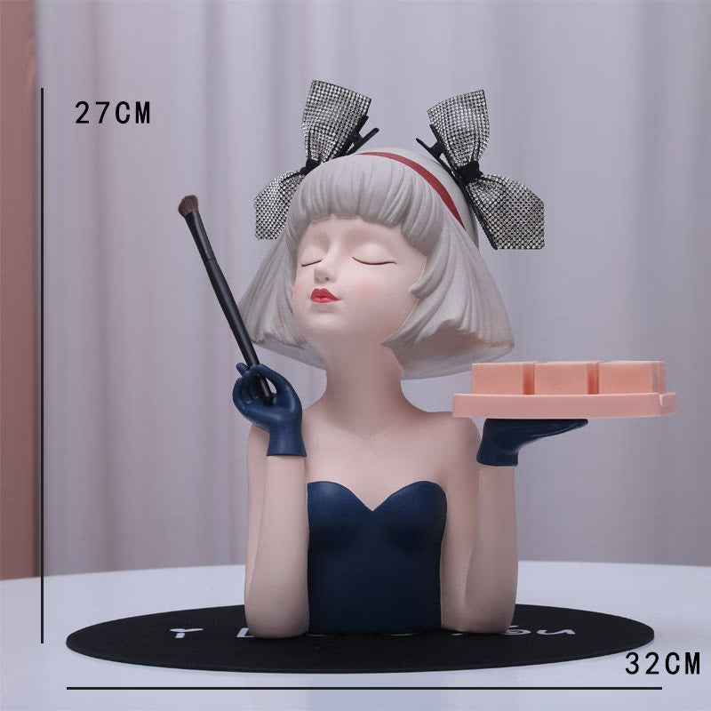 Creative Modern Girl Resin Ornaments Healing Department Porch Sculpture Decoration Home Bedroom Dressing Table Figurines Crafts acacuss
