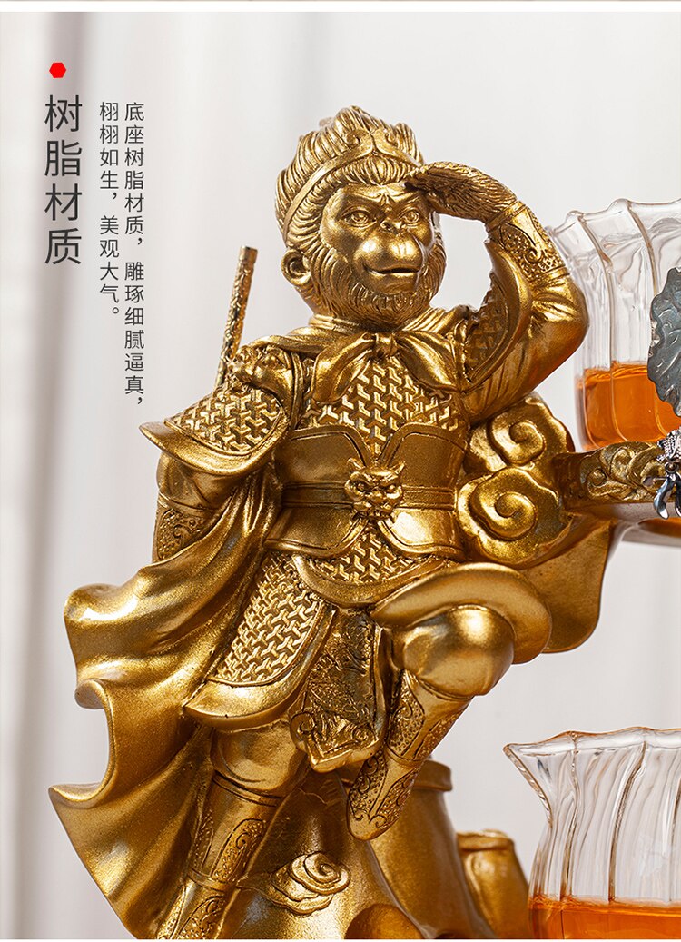 Creative Monkey King Glass Tea Set Automatic Teapot Tea Heat-resistant Kungfu Tea Drinking Tea Make Pu'er Tea Infuser acacuss