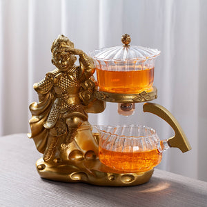 Creative Monkey King Glass Tea Set Automatic Teapot Tea Heat-resistant Kungfu Tea Drinking Tea Make Pu'er Tea Infuser acacuss