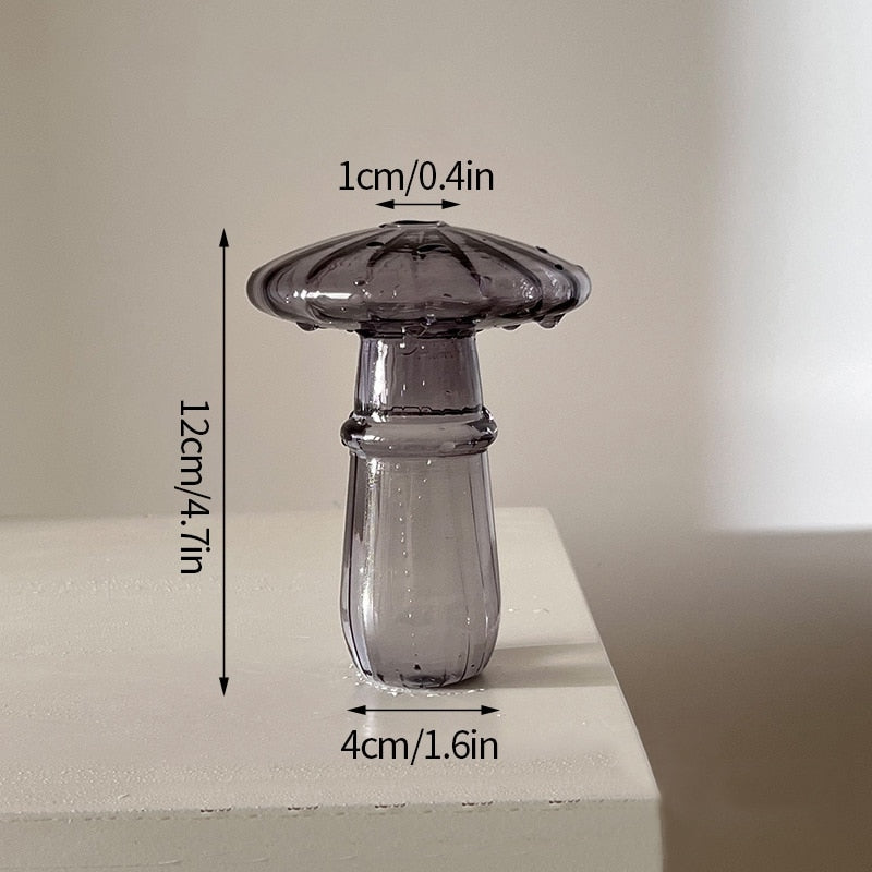 Creative Mushroom Glass Vase Plant Hydroponic Terrarium Art Plant Hydroponic Table Vase Glass Crafts DIY Aromatherapy Bottle acacuss