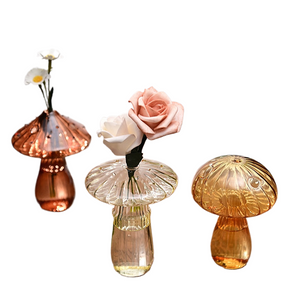 Creative Mushroom Glass Vase Plant Hydroponic Terrarium Art Plant Hydroponic Table Vase Glass Crafts DIY Aromatherapy Bottle acacuss