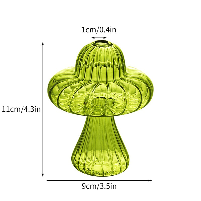 Creative Mushroom Glass Vase Plant Hydroponic Terrarium Art Plant Hydroponic Table Vase Glass Crafts DIY Aromatherapy Bottle acacuss