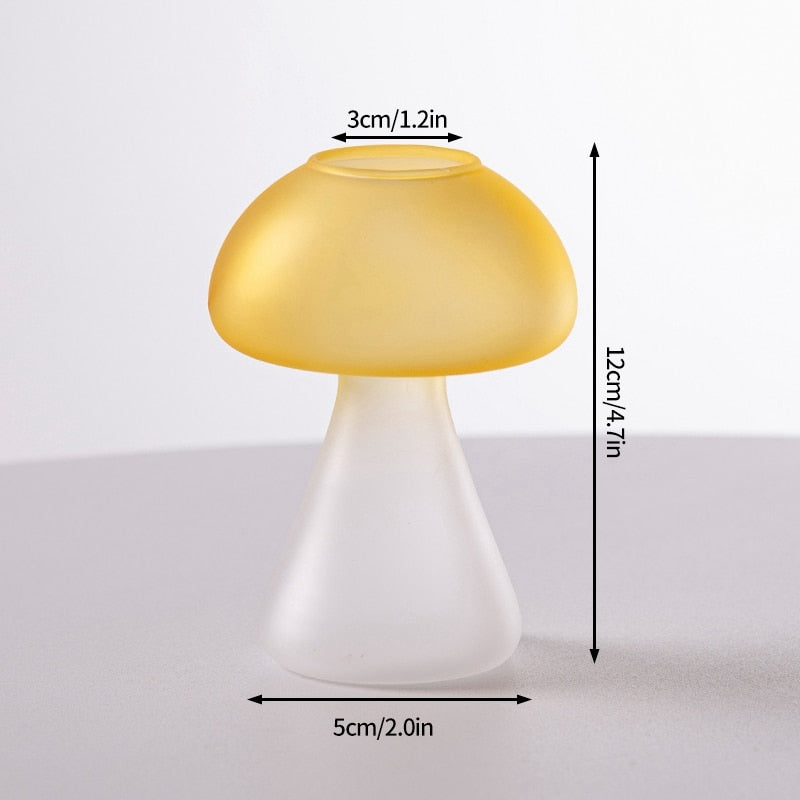 Creative Mushroom Glass Vase Plant Hydroponic Terrarium Art Plant Hydroponic Table Vase Glass Crafts DIY Aromatherapy Bottle acacuss