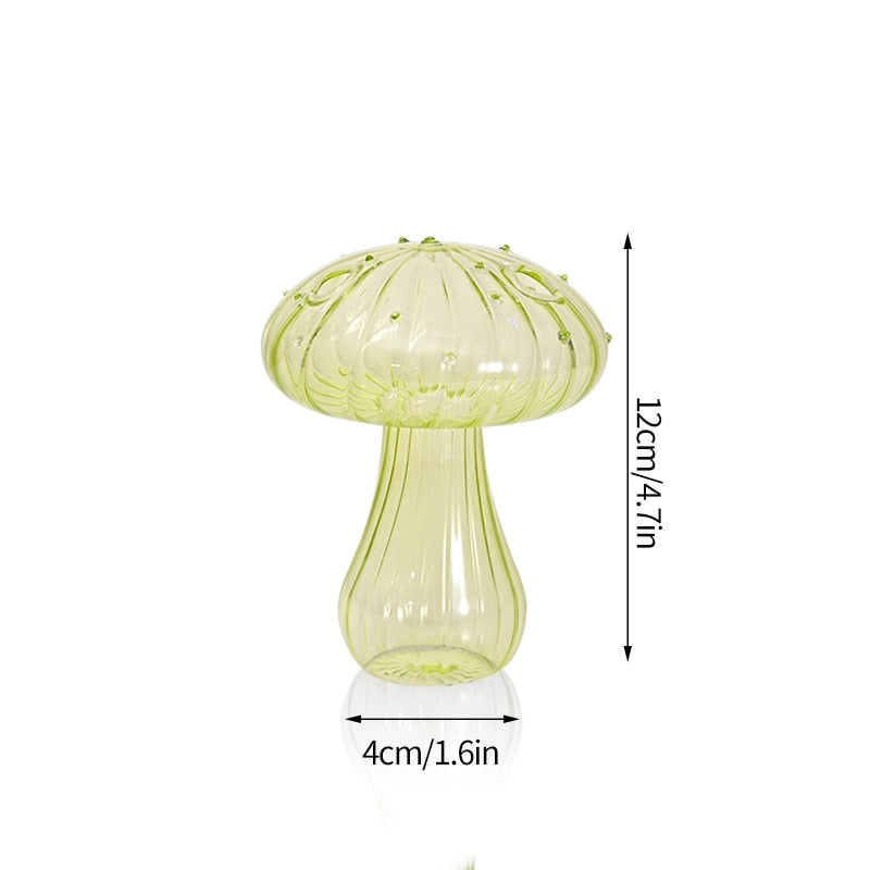 Creative Mushroom Glass Vase Plant Hydroponic Terrarium Art Plant Hydroponic Table Vase Glass Crafts DIY Aromatherapy Bottle acacuss