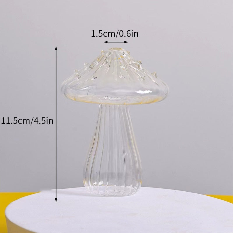 Creative Mushroom Glass Vase Plant Hydroponic Terrarium Art Plant Hydroponic Table Vase Glass Crafts DIY Aromatherapy Bottle acacuss