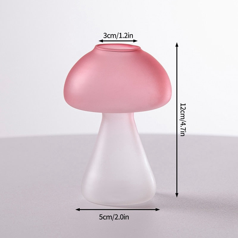 Creative Mushroom Glass Vase Plant Hydroponic Terrarium Art Plant Hydroponic Table Vase Glass Crafts DIY Aromatherapy Bottle acacuss