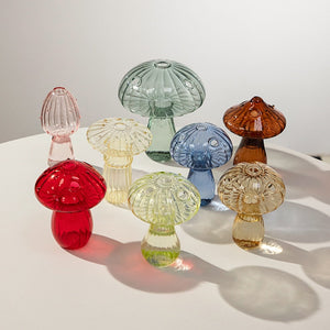 Creative Mushroom Glass Vase Plant Hydroponic Terrarium Art Plant Hydroponic Table Vase Glass Crafts DIY Aromatherapy Bottle acacuss