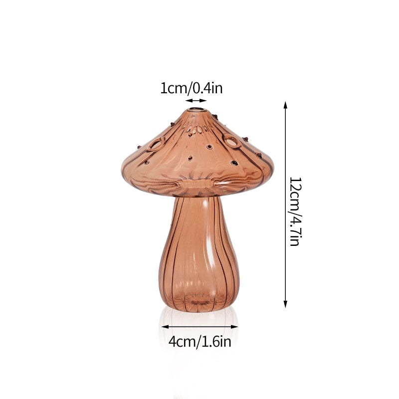 Creative Mushroom Glass Vase Plant Hydroponic Terrarium Art Plant Hydroponic Table Vase Glass Crafts DIY Aromatherapy Bottle acacuss