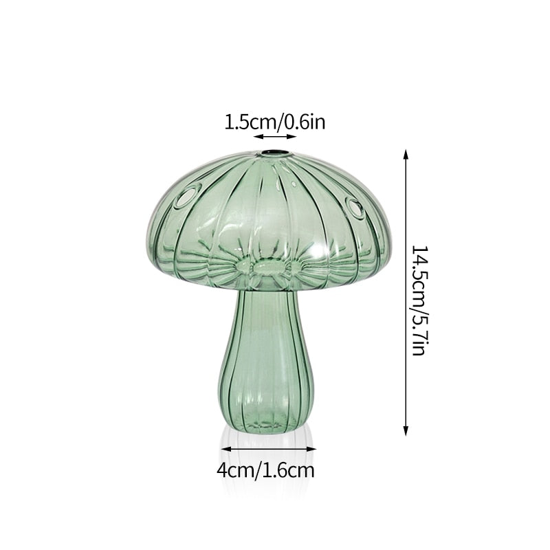 Creative Mushroom Glass Vase Plant Hydroponic Terrarium Art Plant Hydroponic Table Vase Glass Crafts DIY Aromatherapy Bottle acacuss