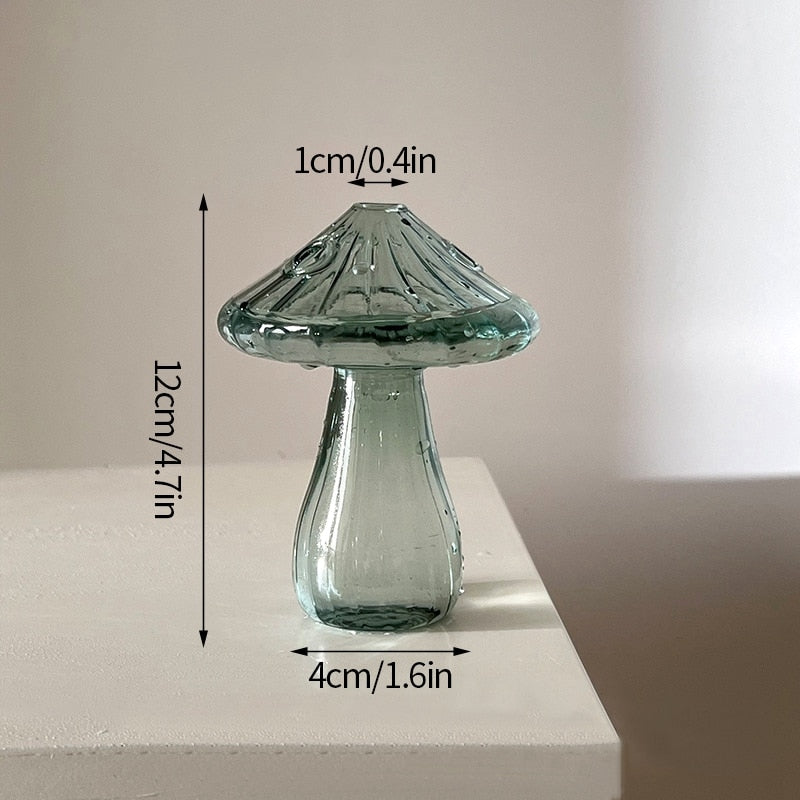 Creative Mushroom Glass Vase Plant Hydroponic Terrarium Art Plant Hydroponic Table Vase Glass Crafts DIY Aromatherapy Bottle acacuss