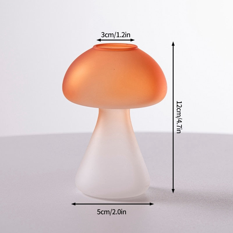 Creative Mushroom Glass Vase Plant Hydroponic Terrarium Art Plant Hydroponic Table Vase Glass Crafts DIY Aromatherapy Bottle acacuss