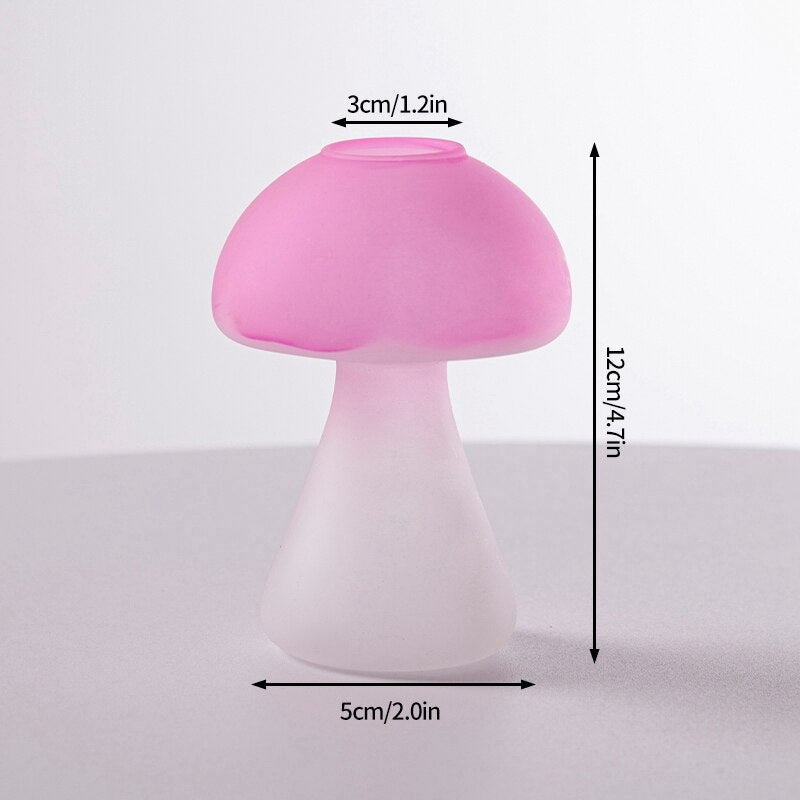 Creative Mushroom Glass Vase Plant Hydroponic Terrarium Art Plant Hydroponic Table Vase Glass Crafts DIY Aromatherapy Bottle acacuss
