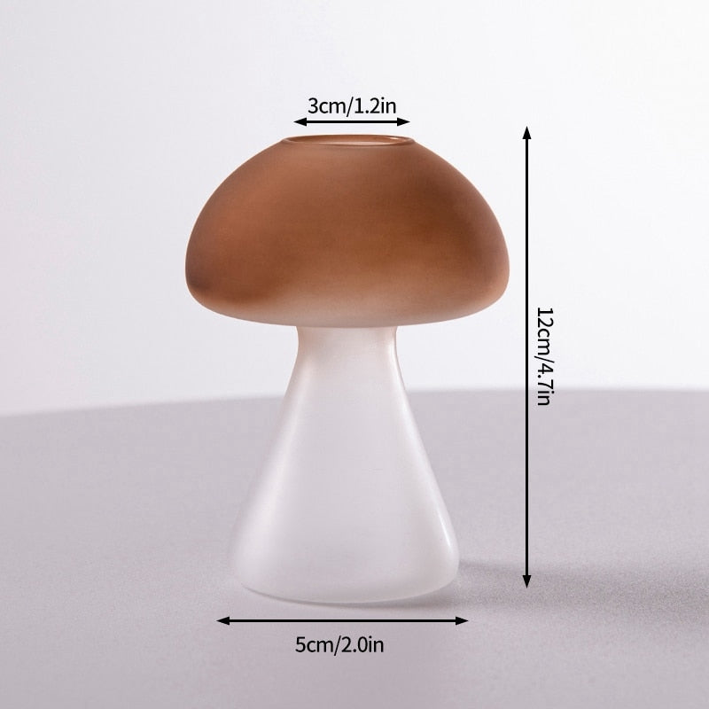 Creative Mushroom Glass Vase Plant Hydroponic Terrarium Art Plant Hydroponic Table Vase Glass Crafts DIY Aromatherapy Bottle acacuss