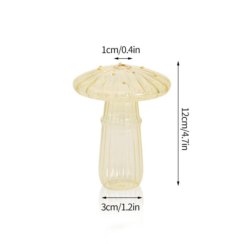 Creative Mushroom Glass Vase Plant Hydroponic Terrarium Art Plant Hydroponic Table Vase Glass Crafts DIY Aromatherapy Bottle acacuss