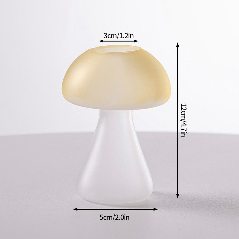Creative Mushroom Glass Vase Plant Hydroponic Terrarium Art Plant Hydroponic Table Vase Glass Crafts DIY Aromatherapy Bottle acacuss