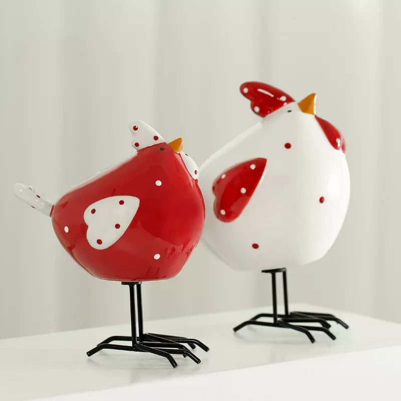 Creative Nordic Porcelain Chicken Ornaments, Christmas Decorations for Home, Cute Room Decoration Accessories, 2023 acacuss