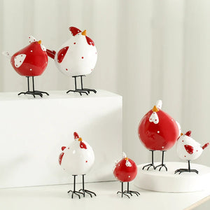 Creative Nordic Porcelain Chicken Ornaments, Christmas Decorations for Home, Cute Room Decoration Accessories, 2023 acacuss