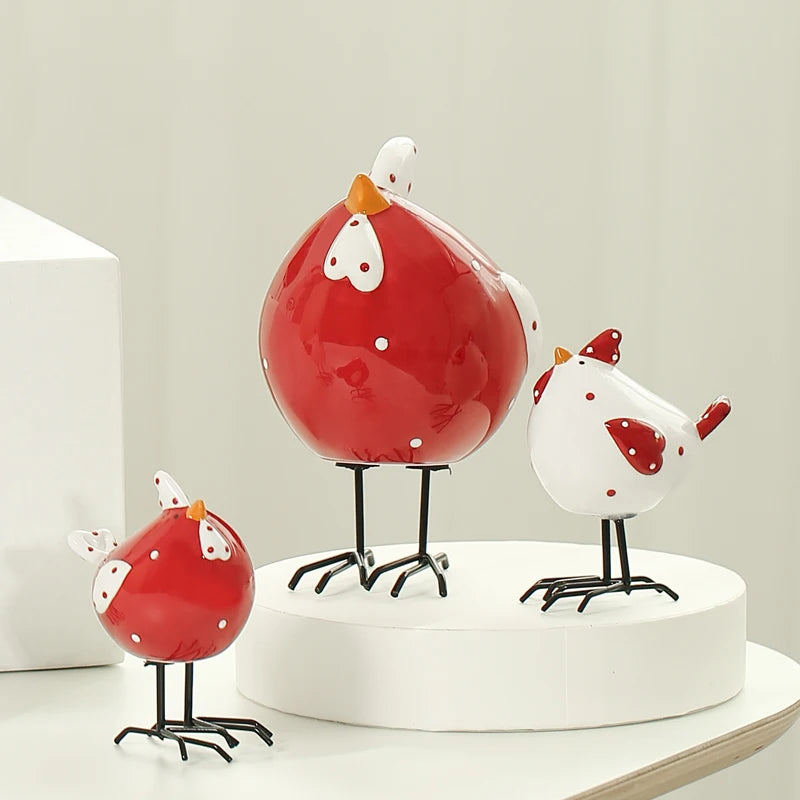 Creative Nordic Porcelain Chicken Ornaments, Christmas Decorations for Home, Cute Room Decoration Accessories, 2023 acacuss