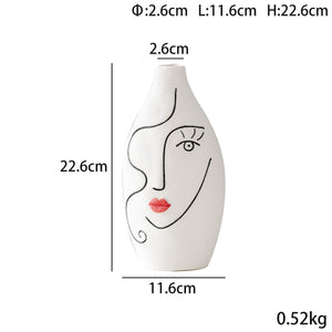 Creative Painting Art Vase Home Decoration Crafts Aesthetic Interior Desktop Ornament Ceramic Vases for Flowers Arrangement Gift acacuss