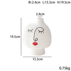 Creative Painting Art Vase Home Decoration Crafts Aesthetic Interior Desktop Ornament Ceramic Vases for Flowers Arrangement Gift acacuss