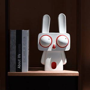 Creative Rabbit Statue Resin Abstract Cartoon Figurines Desktop Animal Crafts Ornaments Home Living Room Porch Decoration Gifts acacuss