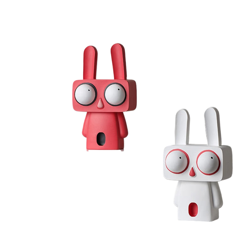 Creative Rabbit Statue Resin Abstract Cartoon Figurines Desktop Animal Crafts Ornaments Home Living Room Porch Decoration Gifts acacuss