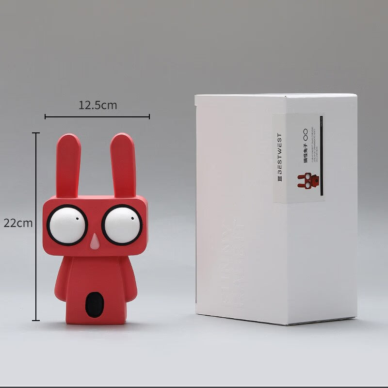 Creative Rabbit Statue Resin Abstract Cartoon Figurines Desktop Animal Crafts Ornaments Home Living Room Porch Decoration Gifts acacuss