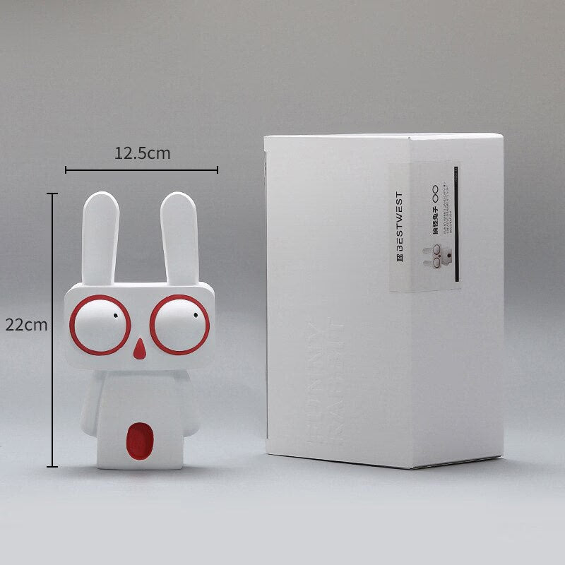 Creative Rabbit Statue Resin Abstract Cartoon Figurines Desktop Animal Crafts Ornaments Home Living Room Porch Decoration Gifts acacuss