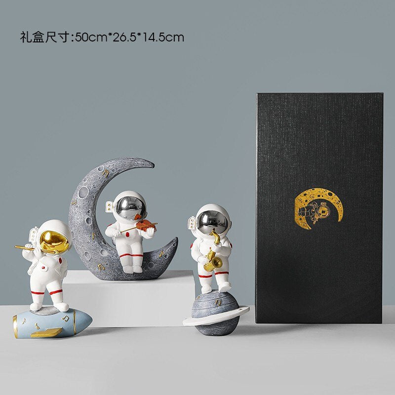 Creative Resin Astronaut Sculpture Ornament Home Living Room Bookcase Ornament Desktop Decoration Crafts Gifts for Children acacuss