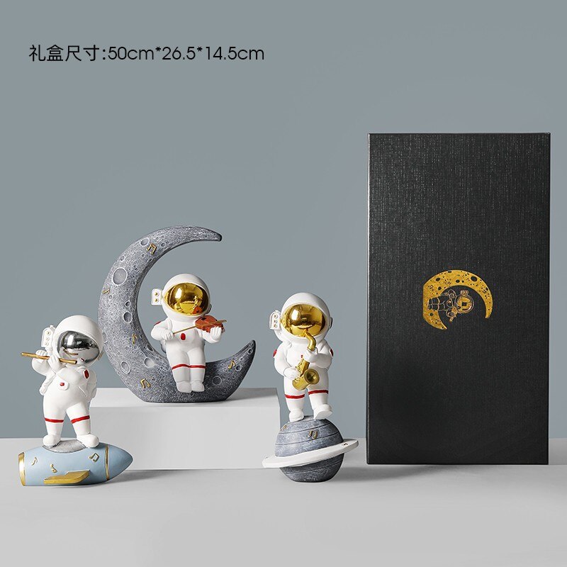 Creative Resin Astronaut Sculpture Ornament Home Living Room Bookcase Ornament Desktop Decoration Crafts Gifts for Children acacuss