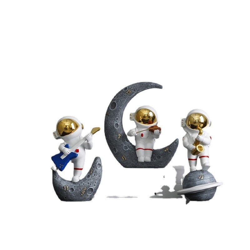 Creative Resin Astronaut Sculpture Ornament Home Living Room Bookcase Ornament Desktop Decoration Crafts Gifts for Children acacuss
