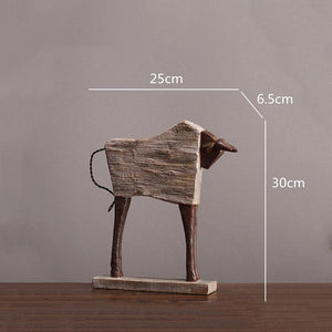 Creative Resin Ornaments The Horse Horse Simulated Animal Sculpture Wood Grain Road Handmade Arts Crafts Decorative Figurines acacuss