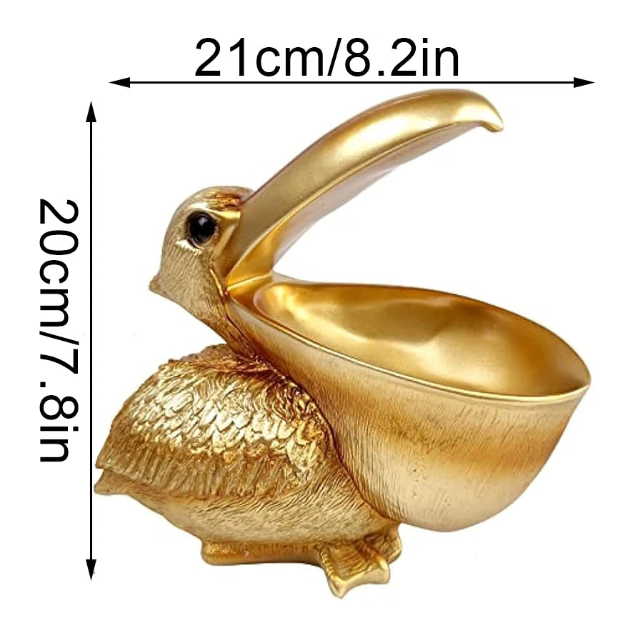 Creative Resin Statues The Pelican Birds Toucan Figurines Keys Candy Bowl for Entryway Table Statue Decor Ornament Home Office acacuss