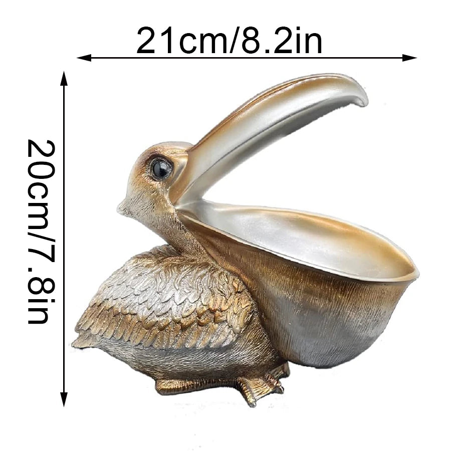 Creative Resin Statues The Pelican Birds Toucan Figurines Keys Candy Bowl for Entryway Table Statue Decor Ornament Home Office acacuss