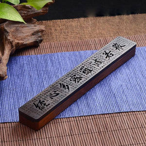 Creative Retro Black Home Office Wooden Incense Holder Incense Burner Traditional Chinese Type Wood Handmade Carving Censer Box acacuss