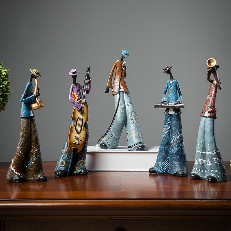 Creative Rock Band Music Art Character Model Statue Creative Living Room Decoration Wine Cabinet Decoration Resin Craft Supplies acacuss