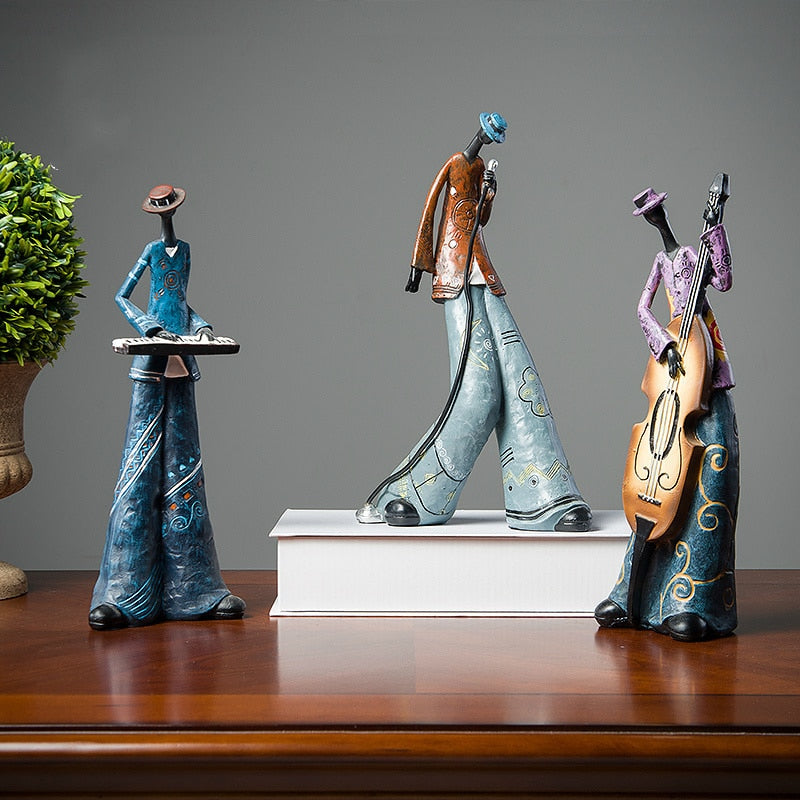 Creative Rock Band Music Art Character Model Statue Creative Living Room Decoration Wine Cabinet Decoration Resin Craft Supplies acacuss