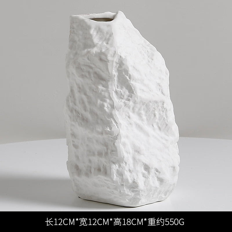 Creative Rockery Ceramic Vase Decoration Living Room Flower Arrangement Dried Flower Decoration Simple Flower acacuss