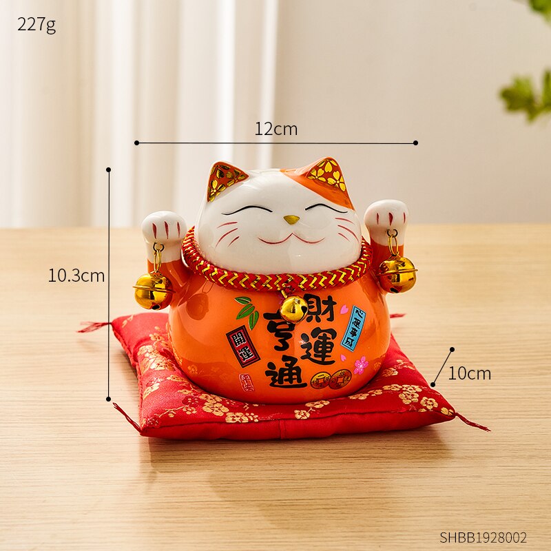 Creative Room Ceramic Maneki Neko Piggy Bank Japanese Lucky Cat Feng Shui Home Fortune Money Box Living Room Decoration Gifts acacuss