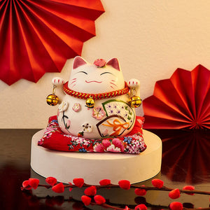 Creative Room Ceramic Maneki Neko Piggy Bank Japanese Lucky Cat Feng Shui Home Fortune Money Box Living Room Decoration Gifts acacuss