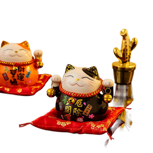 Creative Room Ceramic Maneki Neko Piggy Bank Japanese Lucky Cat Feng Shui Home Fortune Money Box Living Room Decoration Gifts acacuss