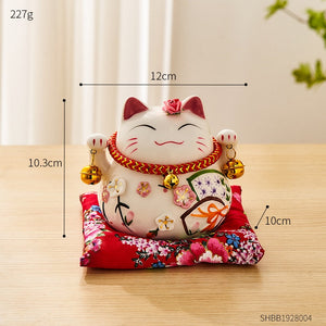 Creative Room Ceramic Maneki Neko Piggy Bank Japanese Lucky Cat Feng Shui Home Fortune Money Box Living Room Decoration Gifts acacuss
