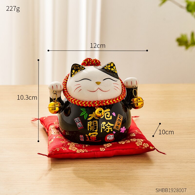 Creative Room Ceramic Maneki Neko Piggy Bank Japanese Lucky Cat Feng Shui Home Fortune Money Box Living Room Decoration Gifts acacuss